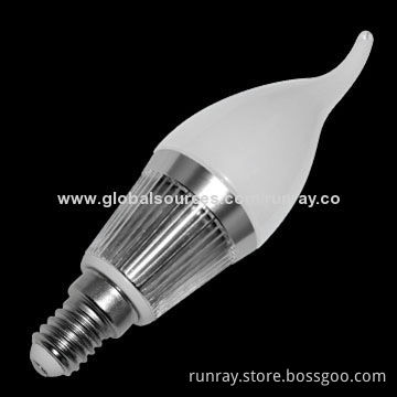High Bright 3W E14 LED Bulb with Bridgelux/Epistar LED Chip and 2-year Warranty, 85-265V AC Voltage